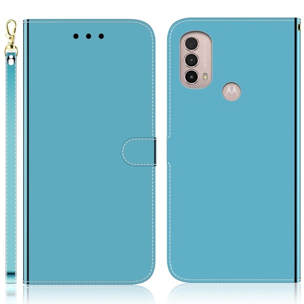 Mirror Motorola Moto E30 / E40 / E20 Flippetui - Blå Blue
