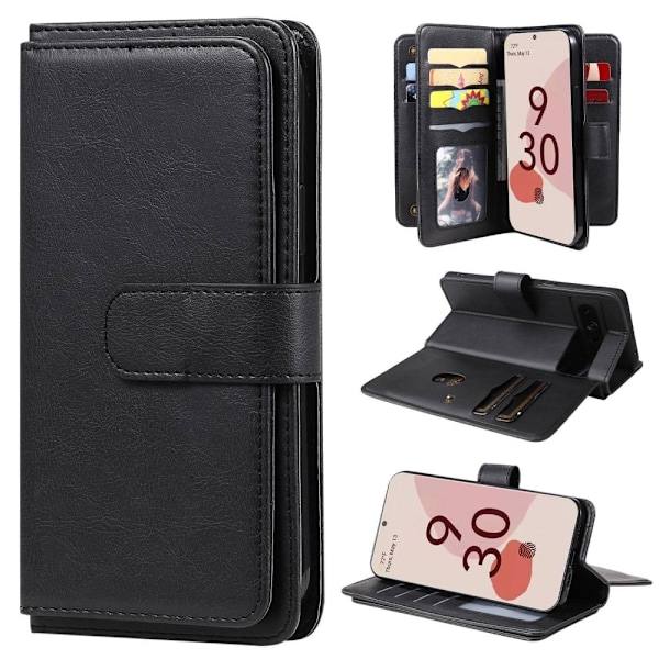 Google Pixel 7 Pro etui med pung / 10 kortpladser – Sort Black