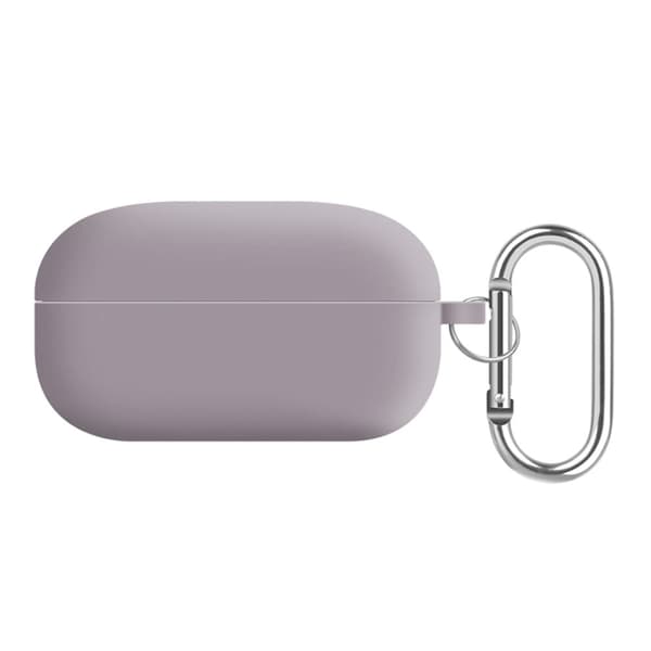 Samsung Galaxy Buds2 Pro / Buds Pro / Live silikone cover med nøglering - Grå Sten Silver grey