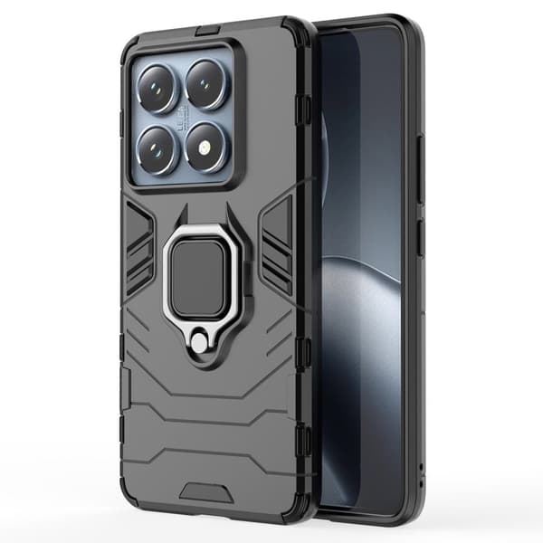 Hybrid Xiaomi 14T Pro cover med støttefod og bilmontering - Sort Black