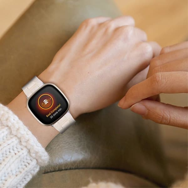 Fitbit Sense / Versa 3 urrem i resin-stil - Fluorescerende Beige