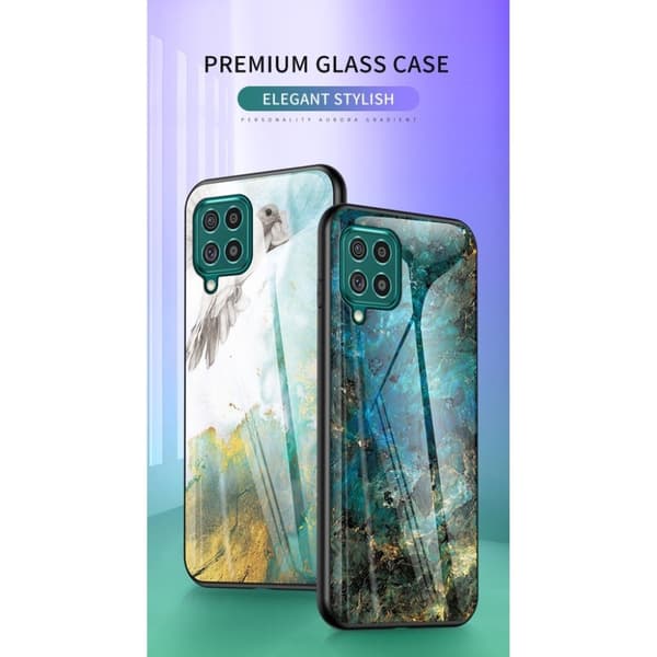 Fantasy Marble Samsung Galaxy F62 Deksel - Smaragd Green