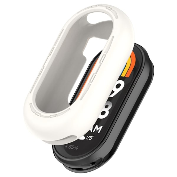 Xiaomi Mi Band 9 / 9 NFC Silikon Deksel Watch Frame Case Case Deksel Edge Protector - Beige White