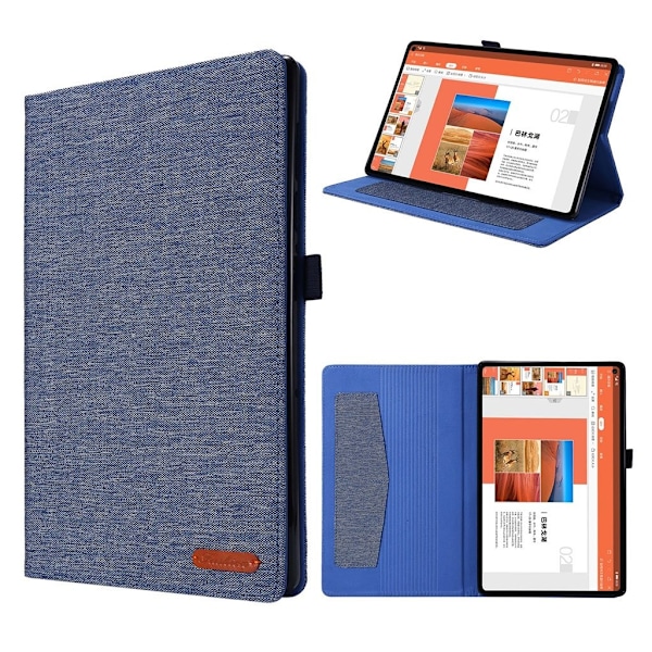 Lenovo Tab M10 FHD Plus kankainen nahkakotelo - Sininen Blue