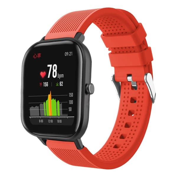 Amazfit GTS / Bip Lite randigt klockarmband i silikon - Orange Orange