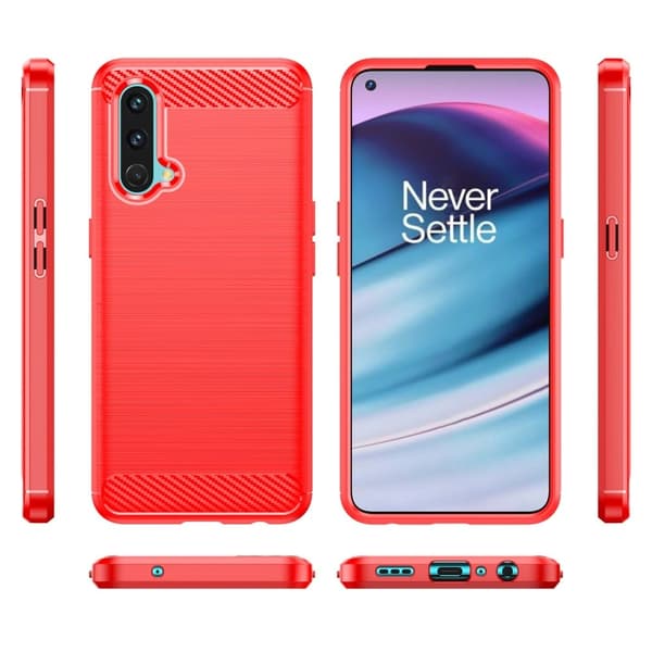 Carbon Flex Suojakotelo OnePlus Nord CE 5G - Punainen Red