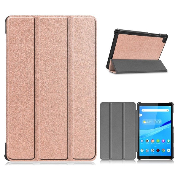Lenovo Tab M8 simple tri-fold leather flip case - Rose Gold Pink