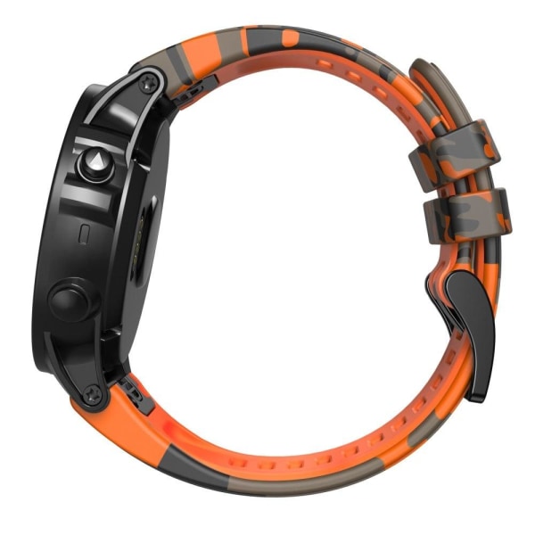 26 mm kamouflagemönstrat klockarmband i silikon för Garmin-klocka - Kamouflage Orange Orange