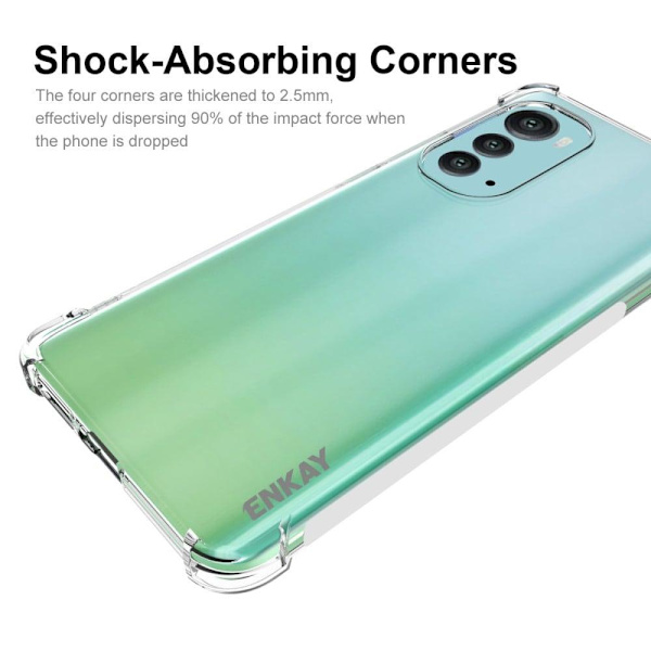 ENKAY klart faldsikkert etui til Motorola Moto Edge 2022 Transparent
