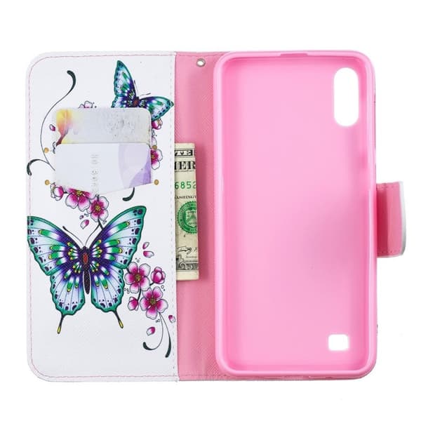 Wonderland Samsung Galaxy A10 etui - Sommerfugler og Blomster Multicolor