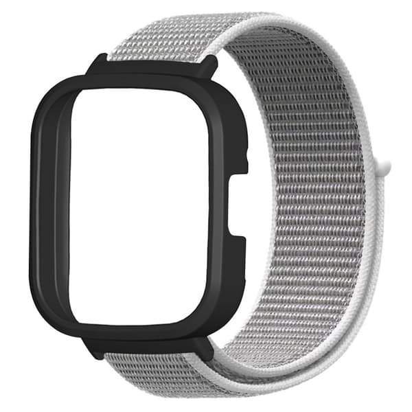 Xiaomi Redmi Watch 3 Nylon Klockarmband Justerbart handledsarmband med klockfodral - Snäckskal Silvergrå