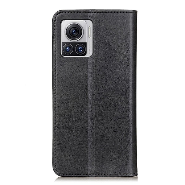 Äkta läder Motorola Edge 30 Ultra / Motorola Moto X30 Pro fodral - Svart Svart
