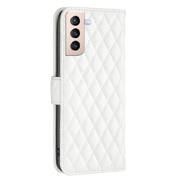 Rhombus mat Samsung Galaxy S21 Plus 5G flip etui - Hvid White