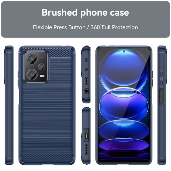 Carbon Flex Xiaomi Redmi Note 12 Pro Plus skal - Blå Blå