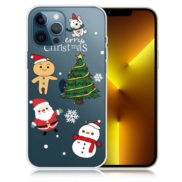 Mønstertryk i juleserien Beskyttende fleksibelt IMD-antiskrid-etui iPhone 13 Pro Max 6,7 tommer - Cartoons About Christmas Multicolor