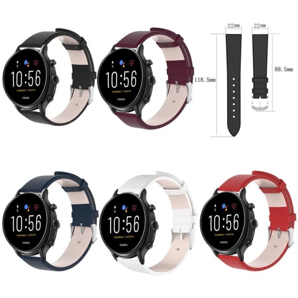 Fossil Gen 5 urrem i ekte skinn - Svart Black
