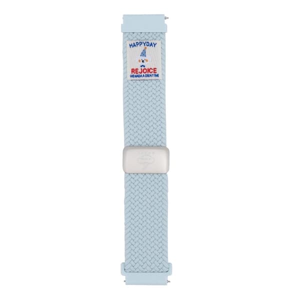 20mm Universal Watch Band Top Hat Puppy Pattern Magnetiskt spänne Flätat nylonarmband - Dimmig Blå Blå