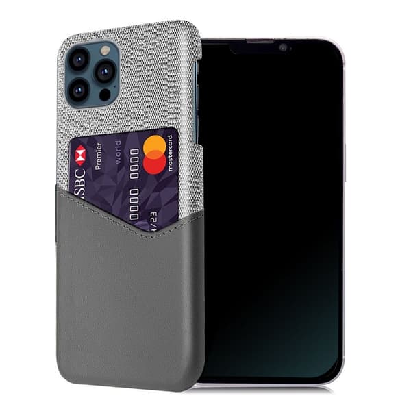 Bofink iPhone 13 Pro Max Card Suojakuori - Harmaa Silver grey
