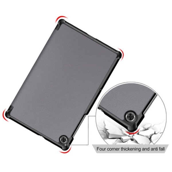 Lenovo Tab M10 HD Gen 2 tri-fold leather flip case - Grey Silver grey