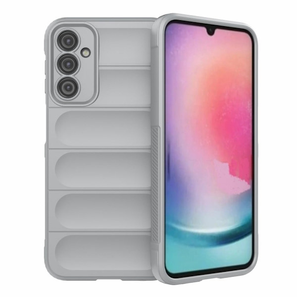 Mjukt greppformat Samsung Galaxy A24 4G skal - Silver/Grå Silvergrå