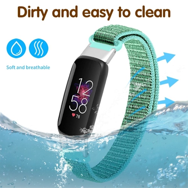 Fitbit Luxe urrem i nylonvævning - Mørkegrøn Green