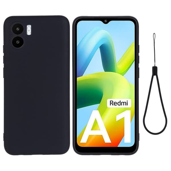 Matt flytende silikondeksel for Xiaomi Redmi A1 - Svart Black