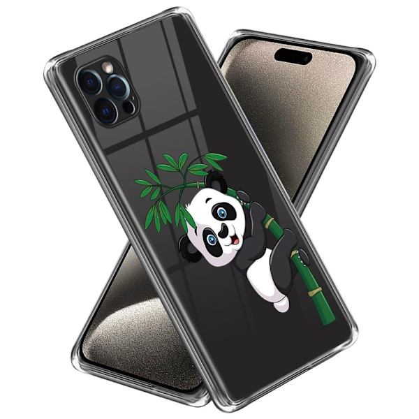Deco iPhone 15 Pro skal - Panda Och Bambu Vit