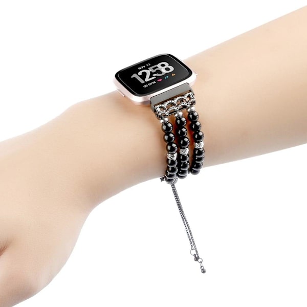 Fitbit Versa 2 / Versa Lite / Versa elegant klockarmband i äkta pärlemor - Svart Svart