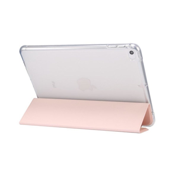 Skin Feeling Tri-fold Stand Leather Flexible Protection Cover with Pen Slot iPad mini (2019) 7.9 inch/mini 4 - Lyserød Pink