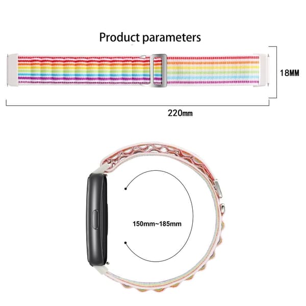 Huawei Band 7 nylonrem - Farverig Pink
