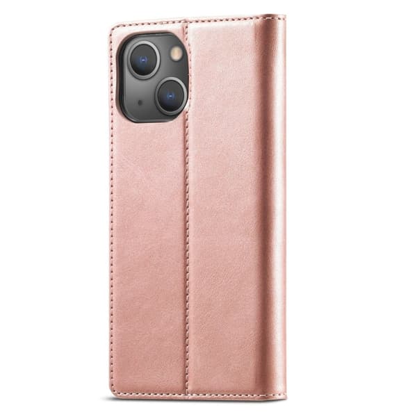 LC.Imeeke läder iPhone 14 Plus fodral - Rosa Rosa