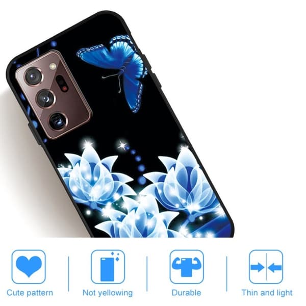 Imagine Samsung Galaxy Note 20 Ultra Etui - Blå Blomst Blue