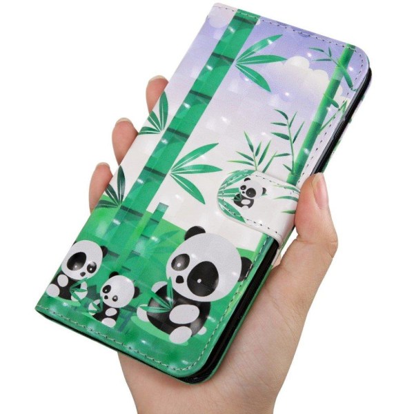 Huawei P30 Lite kuvio nahkakotelo - Pandat Multicolor