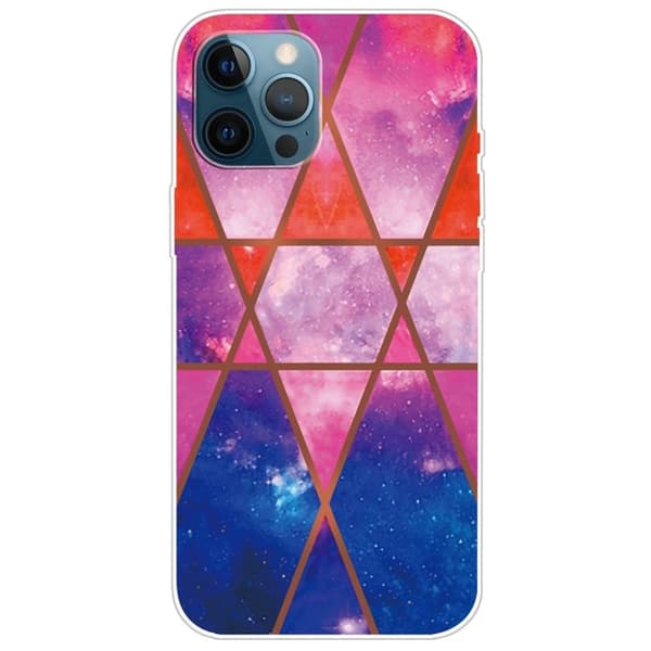 Marmormotiv iPhone 14 Pro Max skal - Ros / Orange / Blå multifärg