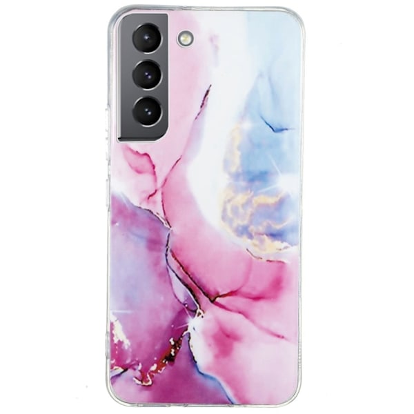 Marble Samsung Galaxy S22 Etui - Lyserød / Blå Multicolor