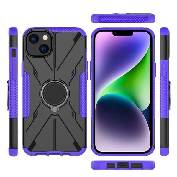 Kickstand-deksel med magnetisk ark for iPhone 14 - Lilla Purple