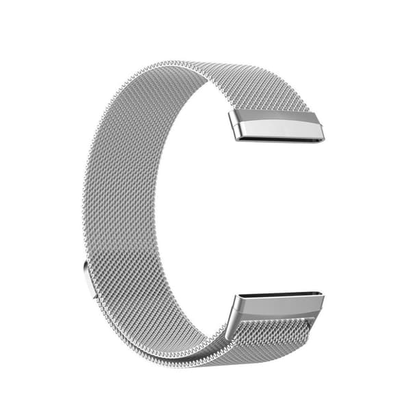 Fitbit Versa 3 klokkerem i rustfritt stål - Sølv / Størrelse: L Silver grey