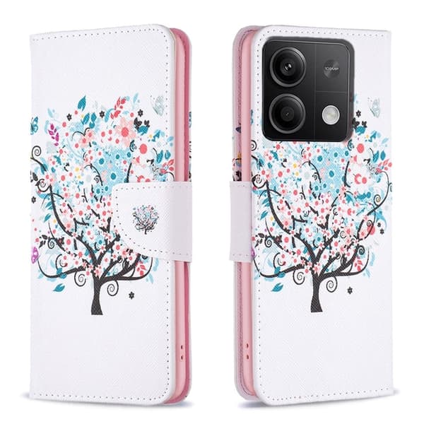 Wonderland Xiaomi Redmi Note 13 4G flip-etui - Blomstertre Pink