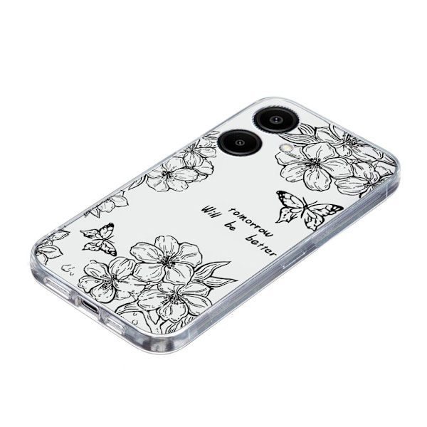 Vibe Samsung Galaxy A06 deksel - Sommerfuglblomst Black