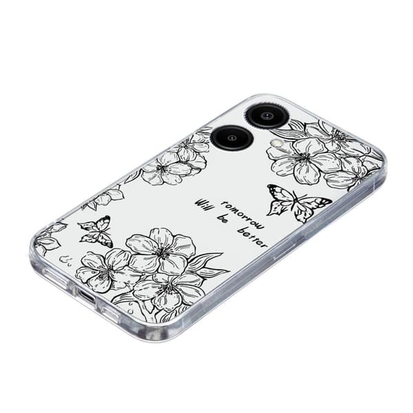 Vibe Samsung Galaxy A06 -kansi - Perhonen Kukka Black