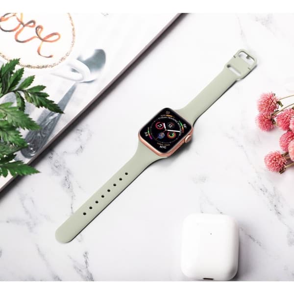 Apple Watch Series 5 40mm solid farve silikone Urrem - Lysegrå Silver grey