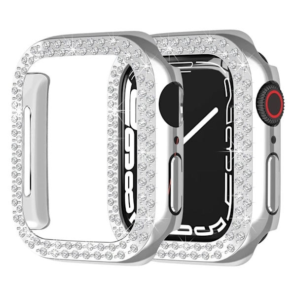 Apple Watch SE 2022 (40mm) - Hopea-suojus strassikoristeisella koristeella - Hopea Silver grey