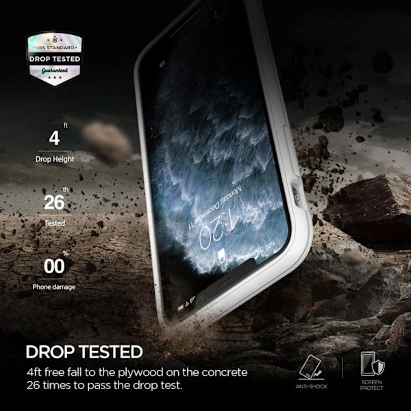 VRS Design Damda Glide Shield för iPhone 11 Pro Max - Vitrosa - Blå Blå