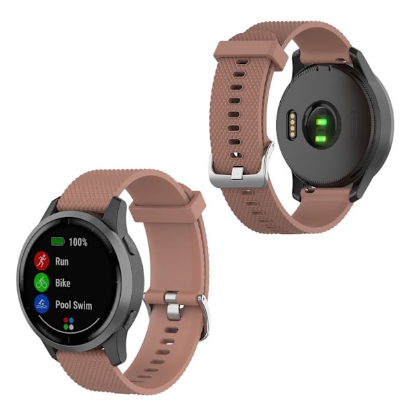 Garmin Vivoactive 4 texturerat klockarmband i silikon - Brun Brun