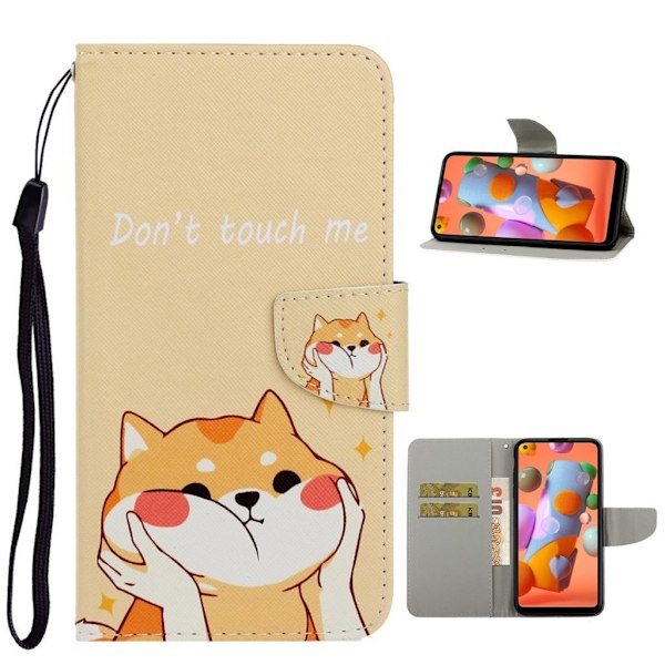 Wonderland Samsung Galaxy A11 flip kotelot - Sarjis Eläin Beige