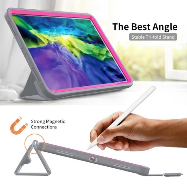 iPad Pro 11 inch (2020) elegant tri-fold fodral - grå / Rose Silvergrå