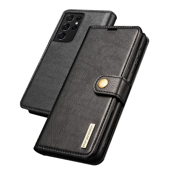 DG.MING Samsung Galaxy S21 Ultra 2-in-1 lompakkokotelo - Musta Black