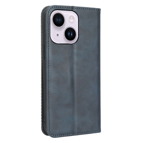 Bofink Vintage iPhone 15 Plus læderetui - Blå Blue