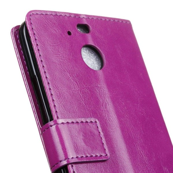 HTC 10 Evo læder-etui m. crazy horse overflade - Lilla Purple