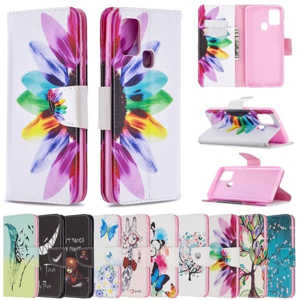 Wonderland Samsung Galaxy A21s Flip Etui - Farverig Kronblade Multicolor